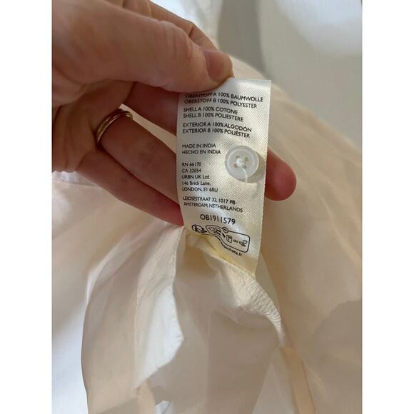 Anthropologie Maeve White Blush Sheet Bennet Button Down Sleeveless Top Sz M - Picture 7 of 9